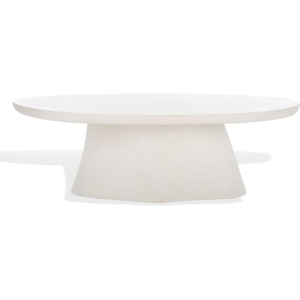 image:imageSAFAVIEH Couture Collection Jabrielle Ivory Concrete Coffee Table Modern IndoorOutdoor Accent Table SFV2601AIvory