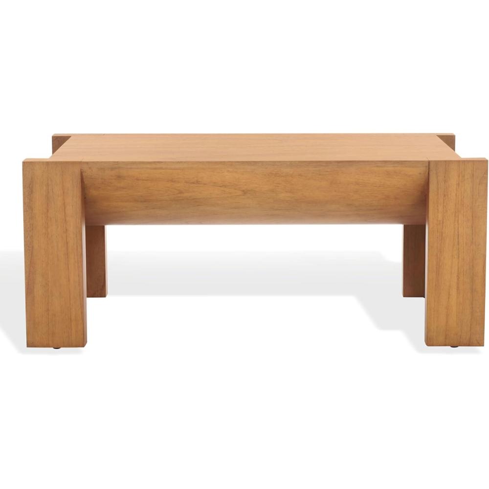 image:imageSAFAVIEH Couture Collection Jessandria Natural Brown Rectangular Coffee Table Modern Fully Assembled Accent Cocktail Table SFV7720ANatural