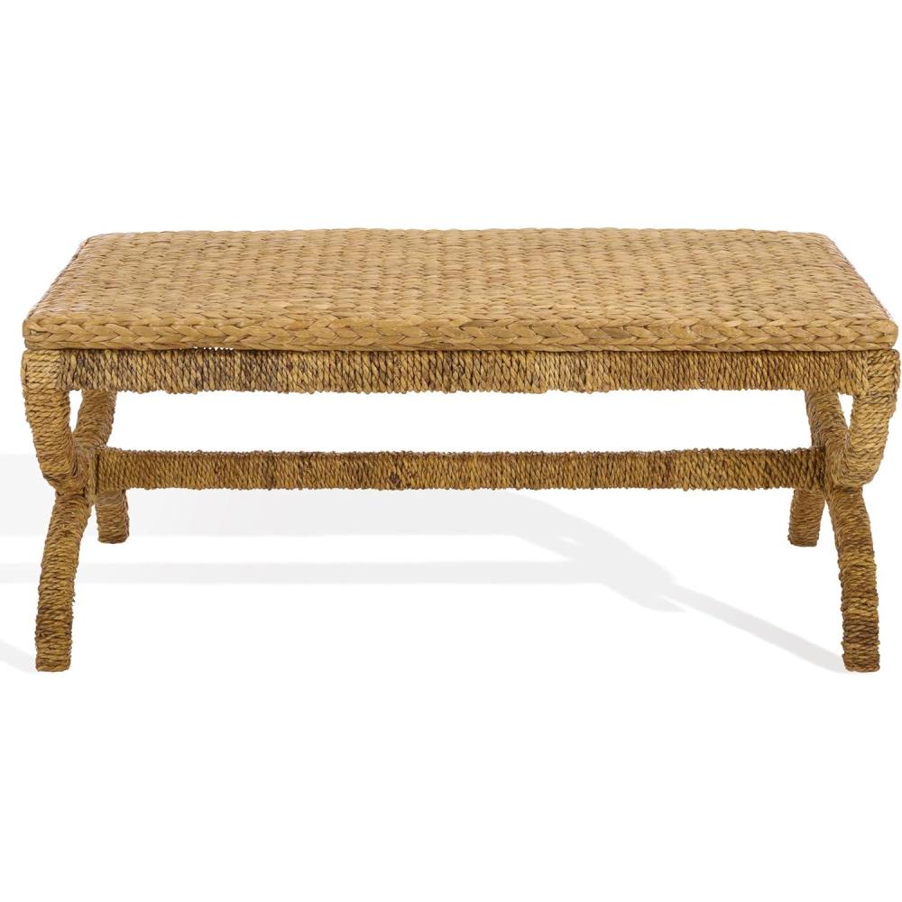 image:imageSAFAVIEH Couture Collection Larysa Abaca amp Water Hyacinth Coffee Table Handwoven Natural Accent Table for Living Room Coastal Organic Design Fully Assembled CWK2036ANatural