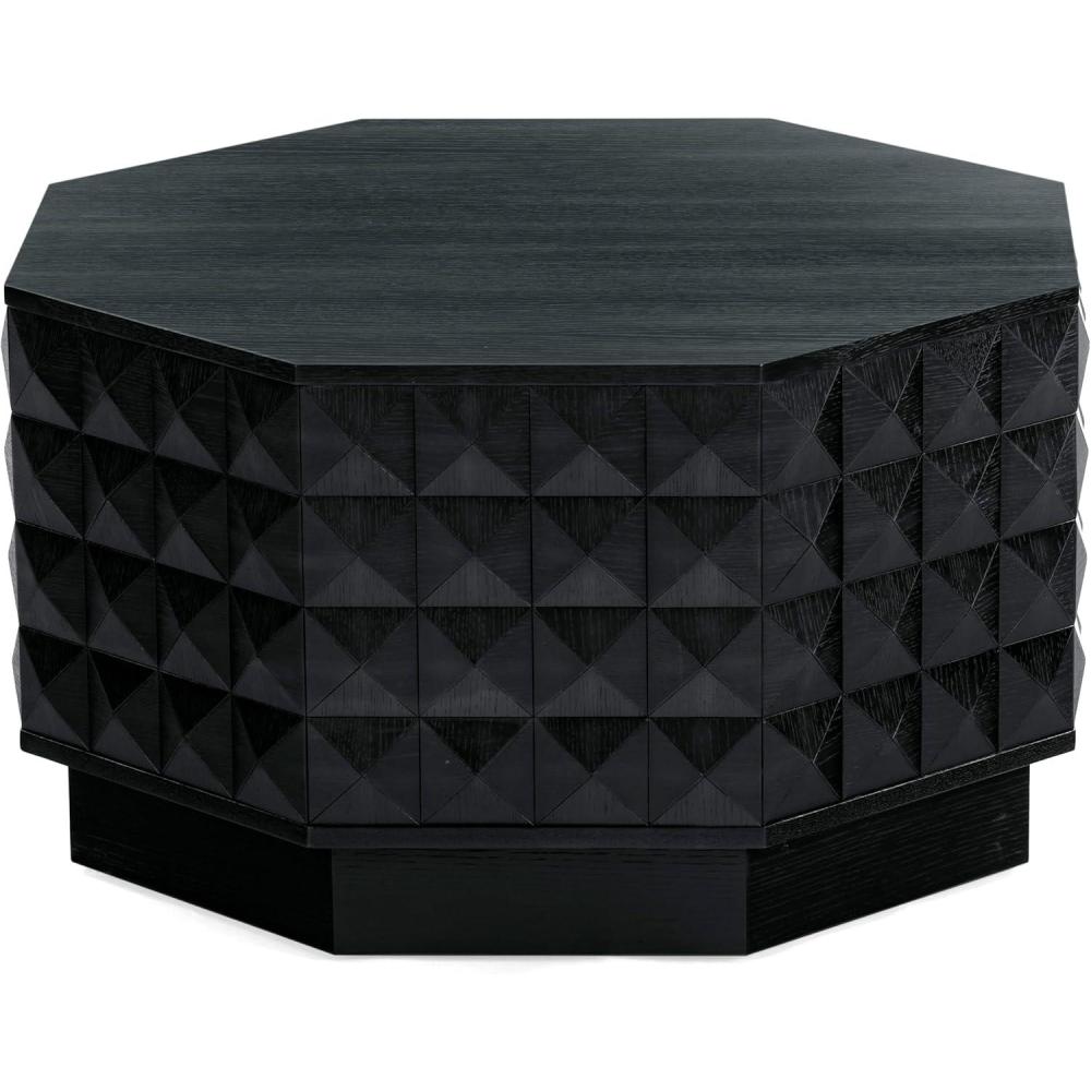 image:imageSAFAVIEH Couture Collection Patty Walnut Octagon Coffee Table Modern Fully Assembled Accent Cocktail Table SFV7253BBlack