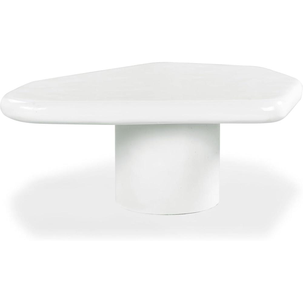 image:imageSAFAVIEH Couture Collection Rhianna White Concrete Coffee Table Sculptural Modern Accent Table Contemporary Design SFV2609AWhite