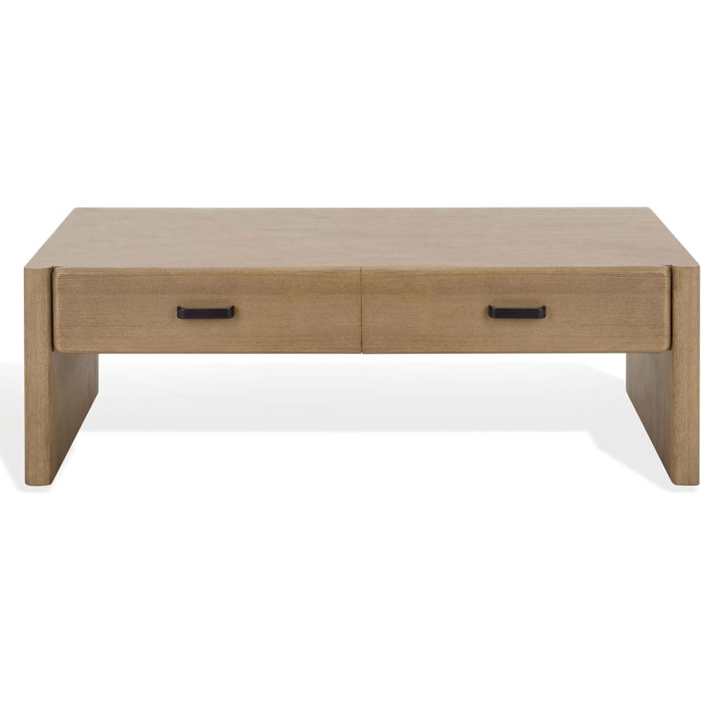 image:imageSAFAVIEH Couture Collection  Wynnrosa Natural Coffee Table 2 Drawers for Storage Modern Rectangular Accent Table Fully Assembled SFV3008ANatural