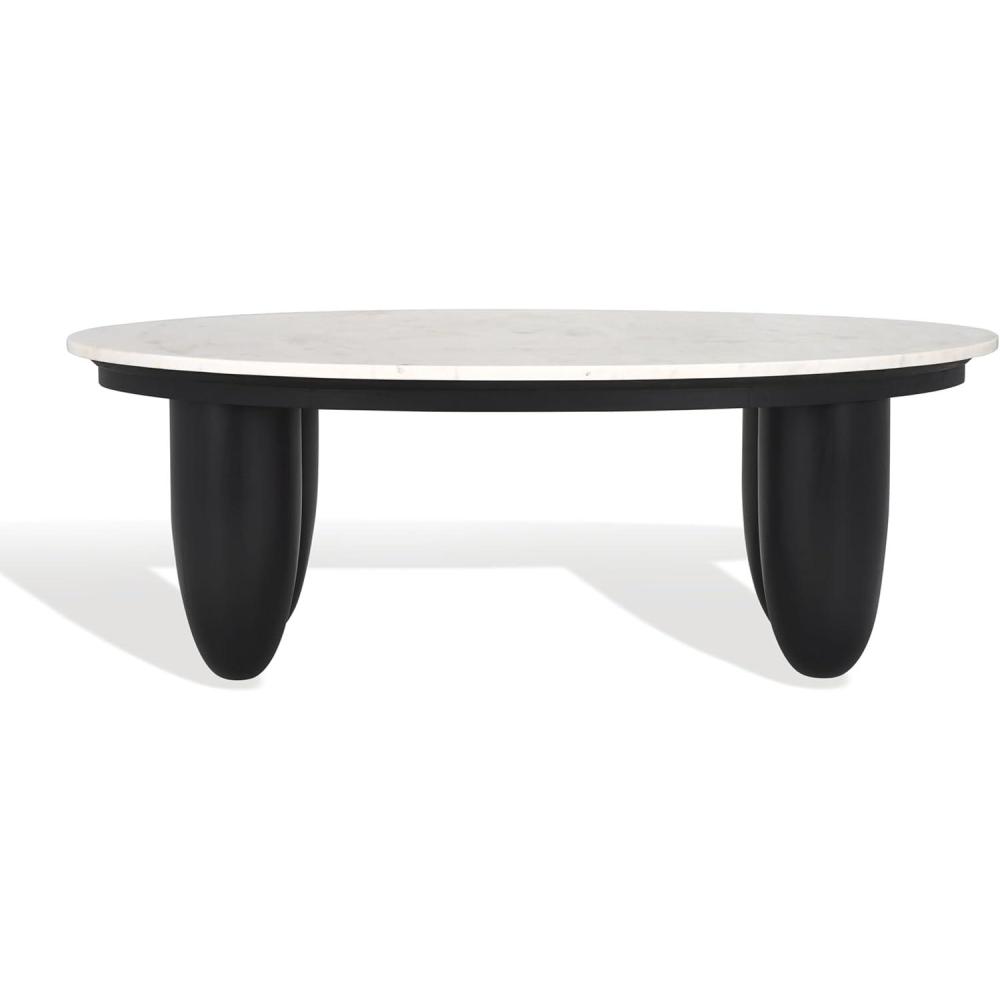 image:imageSAFAVIEH Couture Collection Hobbes Black Solid WoodMarble Top Coffee TableBlackWhite