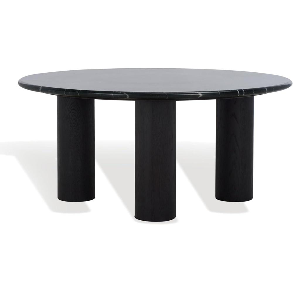 image:imageSAFAVIEH Couture Collection Tylee Brown Solid WoodMarble Coffee TableBlackBlack