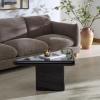 SAFAVIEH Couture Collection – Bellalynn Black Concrete Coffee Table, 30″ Triangle Accent Table, Modern High Gloss Design (SFV2618A)(Black)