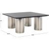 SAFAVIEH Couture Collection – Belynda Black Marble Top Coffee Table with Chunky Chrome Stainless Steel Legs, Modern Accent Cocktail Table (SFV9740A)(Black/Chrome)