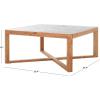 SAFAVIEH Couture Collection – Bernardi Walnut & Brown Marble Top Coffee Table with Solid Wood Base, Modern Accent Cocktail Table (SFV9744B)(Natural/White)
