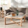 SAFAVIEH Couture Collection – Bernardi Walnut & Brown Marble Top Coffee Table with Solid Wood Base, Modern Accent Cocktail Table (SFV9744B)(Natural/White)