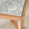 SAFAVIEH Couture Collection – Bernardi Walnut & Brown Marble Top Coffee Table with Solid Wood Base, Modern Accent Cocktail Table (SFV9744B)(Natural/White)