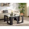SAFAVIEH Couture Collection – Brayberry Black Iron & Glass Square Coffee Table, Modern Fully Assembled Accent Cocktail Table (SFV6802A)(Black/Clear)
