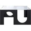 SAFAVIEH Couture Collection – Brayberry Black Iron & Glass Square Coffee Table, Modern Fully Assembled Accent Cocktail Table (SFV6802A)(Black/Clear)