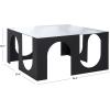 SAFAVIEH Couture Collection – Brayberry Black Iron & Glass Square Coffee Table, Modern Fully Assembled Accent Cocktail Table (SFV6802A)(Black/Clear)
