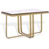 SAFAVIEH Couture Collection – Dominic Cast Brass & Clear Glass Rectangular Coffee Table, Modern Accent Cocktail Table (SFV7918A)(Brass/Clear)