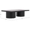 SAFAVIEH Couture Collection – Falynn Black Rectangular Solid Wood Coffee Table, Modern Sculptural Accent Table (SFV2310B)(Black)