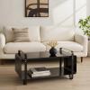 SAFAVIEH Couture Collection – Fioretti Modern Black Metal Coffee Table with Open Shelf Storage (SFV9560A)(Black)