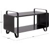 SAFAVIEH Couture Collection – Fioretti Modern Black Metal Coffee Table with Open Shelf Storage (SFV9560A)(Black)