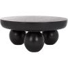 SAFAVIEH Couture Collection – Hayliette Black Round Solid Wood Coffee Table, Sculptural Modern Accent Table (SFV2309B)(Black)