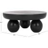 SAFAVIEH Couture Collection – Hayliette Black Round Solid Wood Coffee Table, Sculptural Modern Accent Table (SFV2309B)(Black)