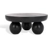 SAFAVIEH Couture Collection – Hayliette Black Round Solid Wood Coffee Table, Sculptural Modern Accent Table (SFV2309B)(Black)
