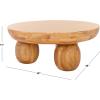 SAFAVIEH Couture Collection – Hayliette Black Round Solid Wood Coffee Table, Sculptural Modern Accent Table (SFV2309B)(Natural)
