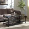 SAFAVIEH Couture Collection – Hodge Black Metal 3-Shelf Coffee Table, Modern Open Storage Cocktail Table (SFV9558A)(Black)