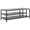 SAFAVIEH Couture Collection – Hodge Black Metal 3-Shelf Coffee Table, Modern Open Storage Cocktail Table (SFV9558A)(Black)