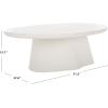 SAFAVIEH Couture Collection – Jabrielle Ivory Concrete Coffee Table, Modern Indoor/Outdoor Accent Table (SFV2601A)(Ivory)