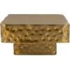 SAFAVIEH Couture Collection – Janalee Hammered Steel Chrome Square Coffee Table, Modern Fully Assembled Accent Cocktail Table (SFV7914A)(Brass)
