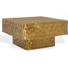 SAFAVIEH Couture Collection – Janalee Hammered Steel Chrome Square Coffee Table, Modern Fully Assembled Accent Cocktail Table (SFV7914A)(Brass)