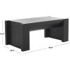 SAFAVIEH Couture Collection – Jessandria Natural Brown Rectangular Coffee Table, Modern Fully Assembled Accent Cocktail Table (SFV7720A)(Black)