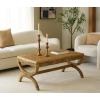 SAFAVIEH Couture Collection – Larysa Abaca & Water Hyacinth Coffee Table, Handwoven Natural Accent Table for Living Room, Coastal Organic Design, Fully Assembled (CWK2036A)(Natural)