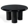 SAFAVIEH Couture Collection – Lolita Red Concrete Coffee Table, Round High Gloss Accent Table, Modern Sculptural Design (SFV2623C)(Black)