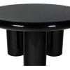 SAFAVIEH Couture Collection – Lolita Red Concrete Coffee Table, Round High Gloss Accent Table, Modern Sculptural Design (SFV2623C)(Black)