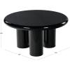 SAFAVIEH Couture Collection – Lolita Red Concrete Coffee Table, Round High Gloss Accent Table, Modern Sculptural Design (SFV2623C)(Black)