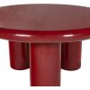 SAFAVIEH Couture Collection – Lolita Red Concrete Coffee Table, Round High Gloss Accent Table, Modern Sculptural Design (SFV2623C)(Red)