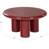 SAFAVIEH Couture Collection – Lolita Red Concrete Coffee Table, Round High Gloss Accent Table, Modern Sculptural Design (SFV2623C)(Red)