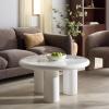 SAFAVIEH Couture Collection – Lolita Red Concrete Coffee Table, Round High Gloss Accent Table, Modern Sculptural Design (SFV2623C)(White)