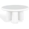 SAFAVIEH Couture Collection – Lolita Red Concrete Coffee Table, Round High Gloss Accent Table, Modern Sculptural Design (SFV2623C)(White)