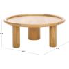 SAFAVIEH Couture Collection – Madelynn Oak Wood Round Coffee Table with Oak Veneer 3-Leg Base, Modern Accent Cocktail Table (SFV9747A)(Natural)