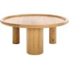 SAFAVIEH Couture Collection – Madelynn Oak Wood Round Coffee Table with Oak Veneer 3-Leg Base, Modern Accent Cocktail Table (SFV9747A)(Natural)