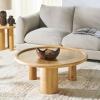 SAFAVIEH Couture Collection – Madelynn Oak Wood Round Coffee Table with Oak Veneer 3-Leg Base, Modern Accent Cocktail Table (SFV9747A)(Natural)