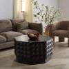SAFAVIEH Couture Collection – Patty Walnut Octagon Coffee Table, Modern Fully Assembled Accent Cocktail Table (SFV7253B)(Black)