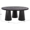 SAFAVIEH Couture Collection – Petra Clara Black Solid Wood Coffee Table, Round 3-Leg Design, Sculptural Modern Statement (SFV5790A)(Black)
