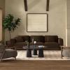 SAFAVIEH Couture Collection – Petra Clara Black Solid Wood Coffee Table, Round 3-Leg Design, Sculptural Modern Statement (SFV5790A)(Black)