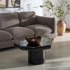 SAFAVIEH Couture Collection – Rhianna White Concrete Coffee Table, Sculptural Modern Accent Table, Contemporary Design (SFV2609A)(Black)