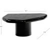 SAFAVIEH Couture Collection – Rhianna White Concrete Coffee Table, Sculptural Modern Accent Table, Contemporary Design (SFV2609A)(Black)
