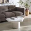 SAFAVIEH Couture Collection – Rhianna White Concrete Coffee Table, Sculptural Modern Accent Table, Contemporary Design (SFV2609A)(White)