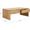 SAFAVIEH Couture Collection – Riverside Natural Oak Wood Coffee Table with 4 Drawers, Modern Storage Cocktail Table, Fully Assembled (SFV9761A)(Natural Oak)