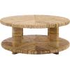 SAFAVIEH Couture Collection – Rolando Natural Abaca Coffee Table, Round Woven Accent Table, Fully Assembled (CWK2027A)(Natural)
