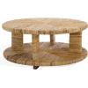 SAFAVIEH Couture Collection – Rolando Natural Abaca Coffee Table, Round Woven Accent Table, Fully Assembled (CWK2027A)(Natural)